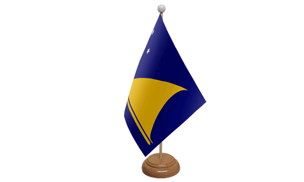 Tokelau Small Flag with Wooden Stands